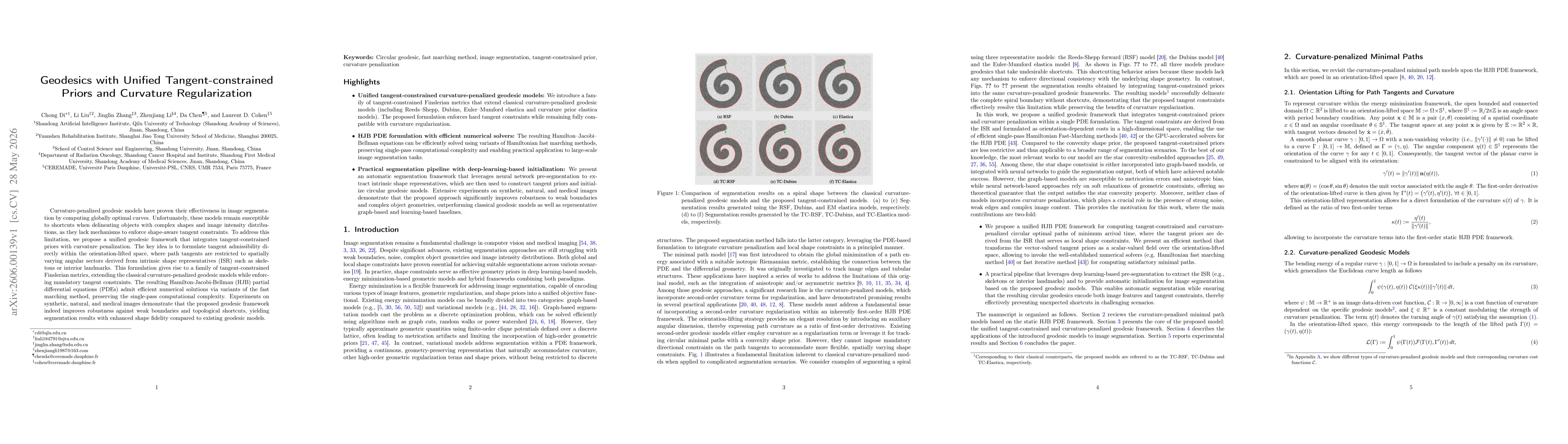 Thumbnail for Geodesics with Unified Tangent-constrained Priors and Curvature Regularization
