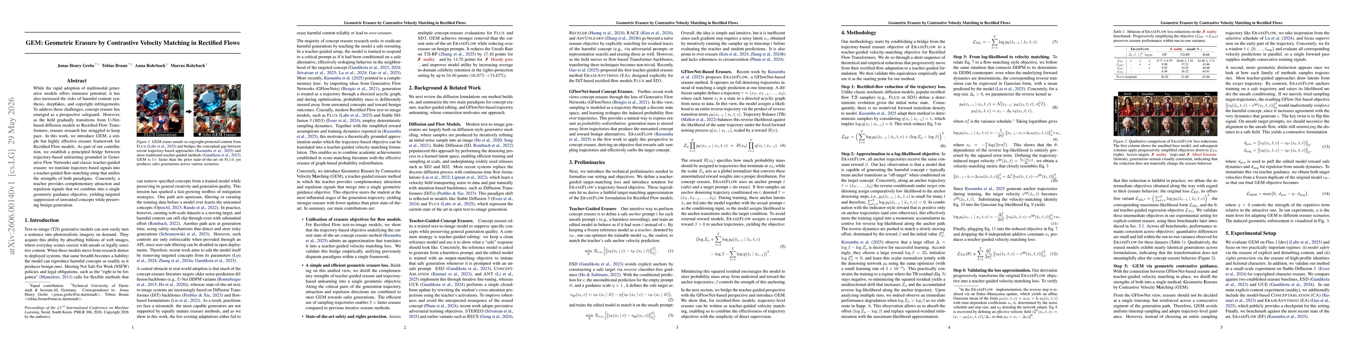 Thumbnail for Geometric Erasure by Contrastive Velocity Matching in Rectified Flows