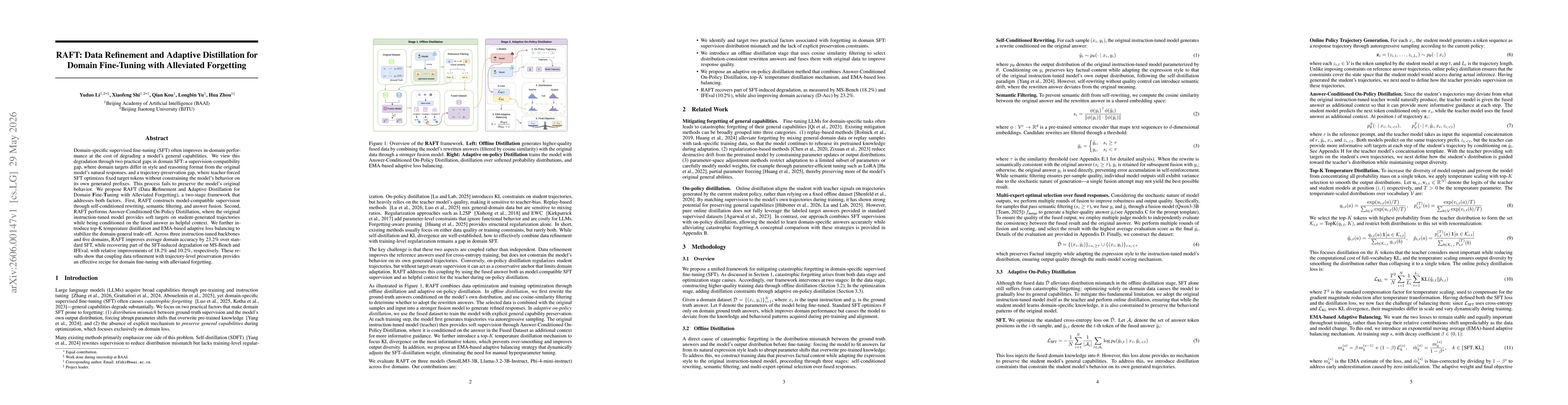 Thumbnail for RAFT: Data Refinement and Adaptive Distillation for Domain Fine-Tuning with Alleviated Forgetting