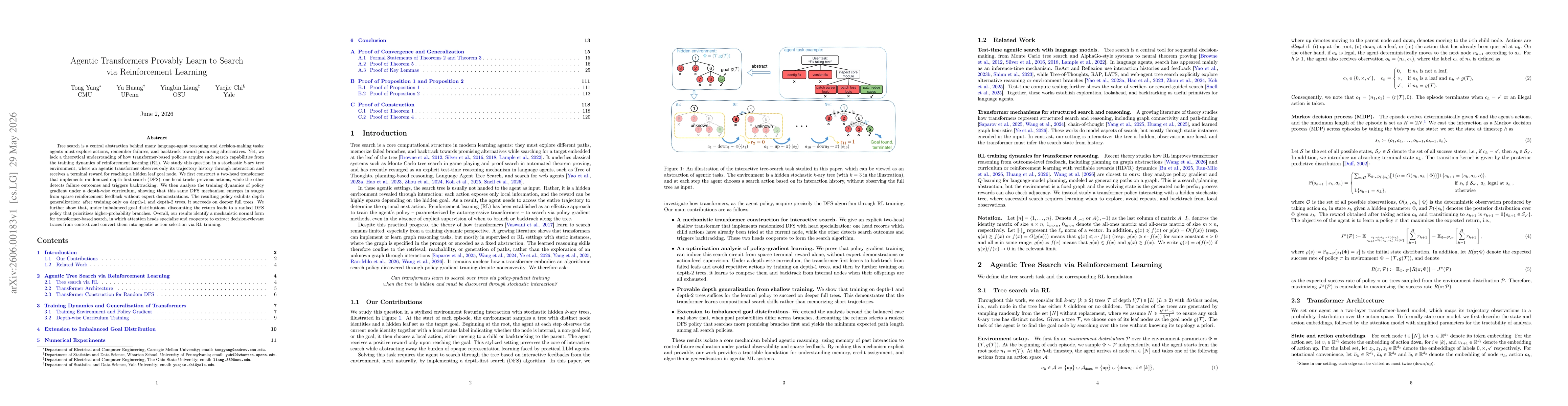 Thumbnail for Agentic Transformers Provably Learn to Search via Reinforcement Learning