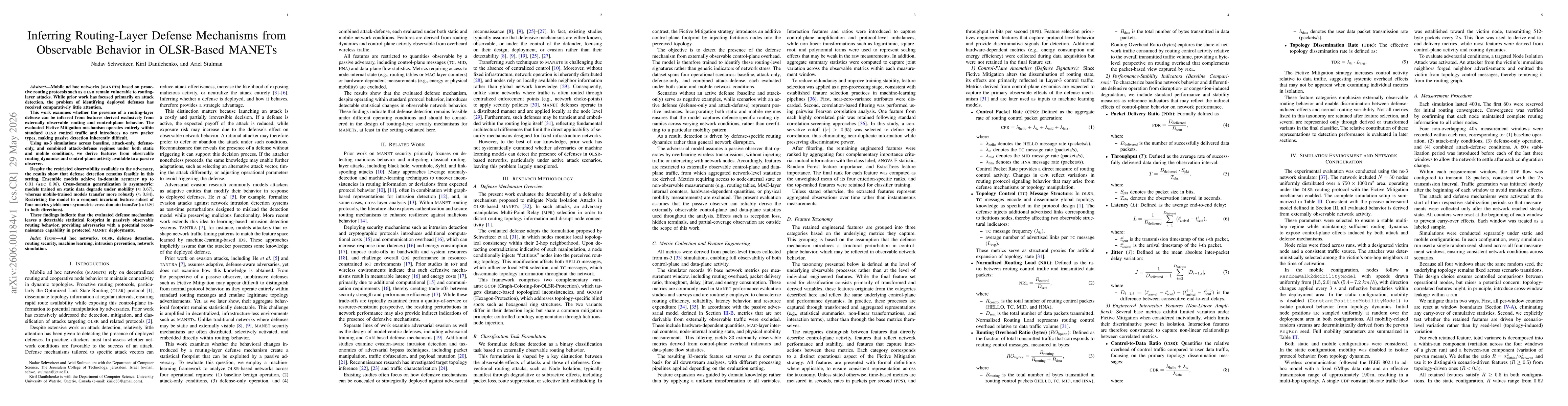 Thumbnail for Inferring Routing-Layer Defense Mechanisms from Observable Behavior in OLSR-Based MANETs