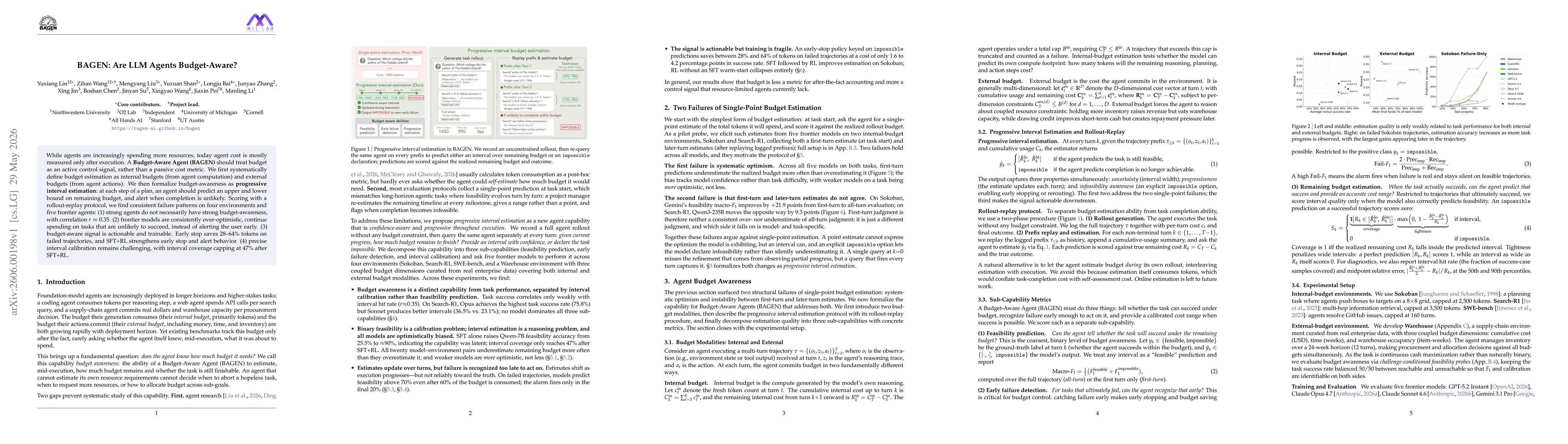 Thumbnail for BAGEN: Are LLM Agents Budget-Aware?