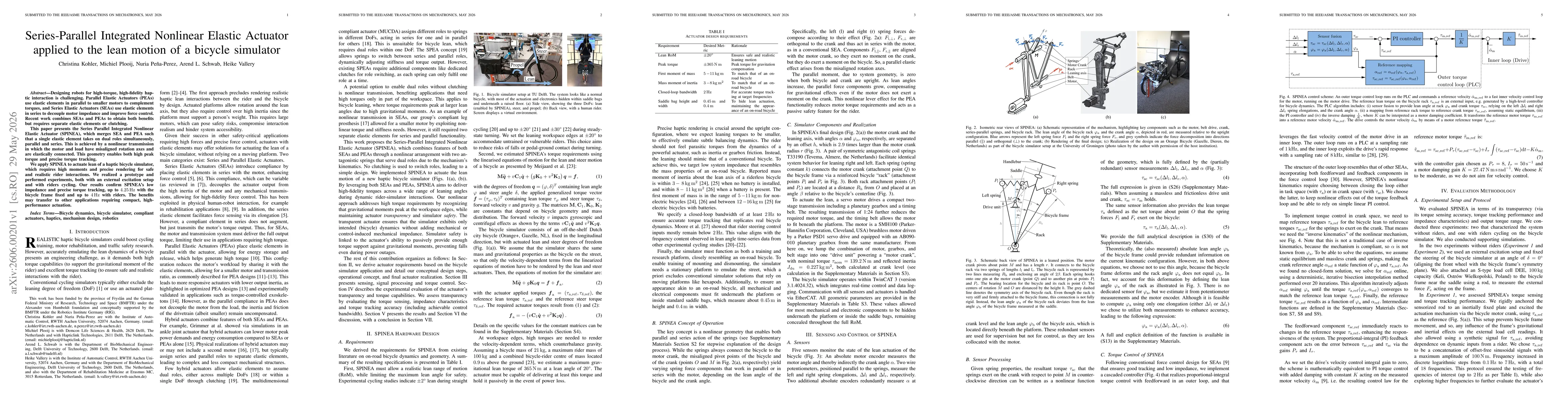 Thumbnail for Series-Parallel Integrated Nonlinear Elastic Actuator applied to the lean motion of a bicycle simulator