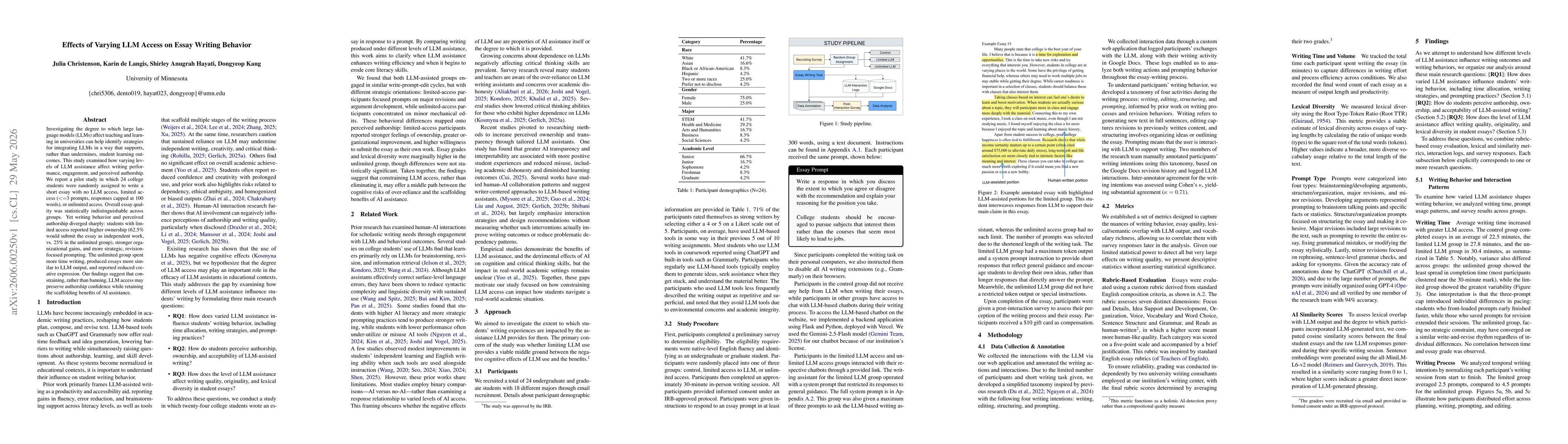 Thumbnail for Effects of Varying LLM Access on Essay Writing Behavior