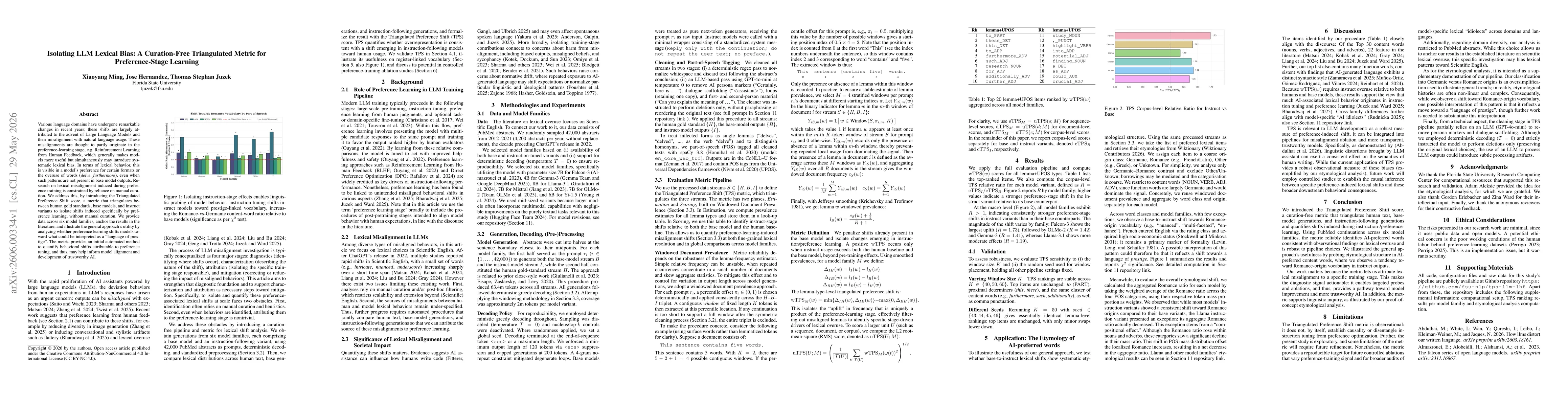 Thumbnail for Isolating LLM Lexical Bias: A Curation-Free Triangulated Metric for Preference-Stage Learning