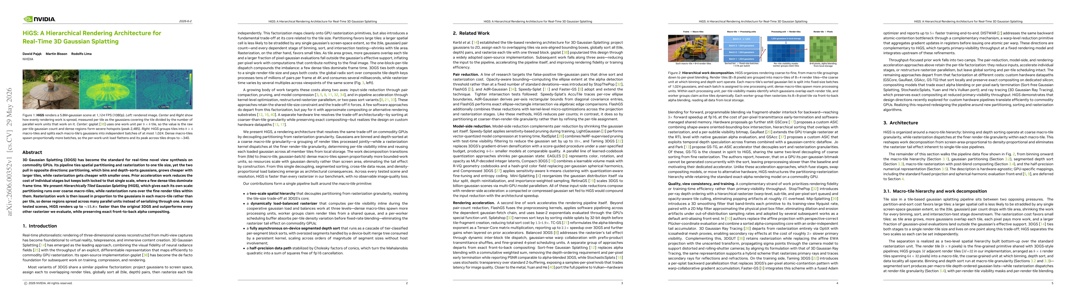 Thumbnail for HiGS: A Hierarchical Rendering Architecture for Real-Time 3D Gaussian Splatting