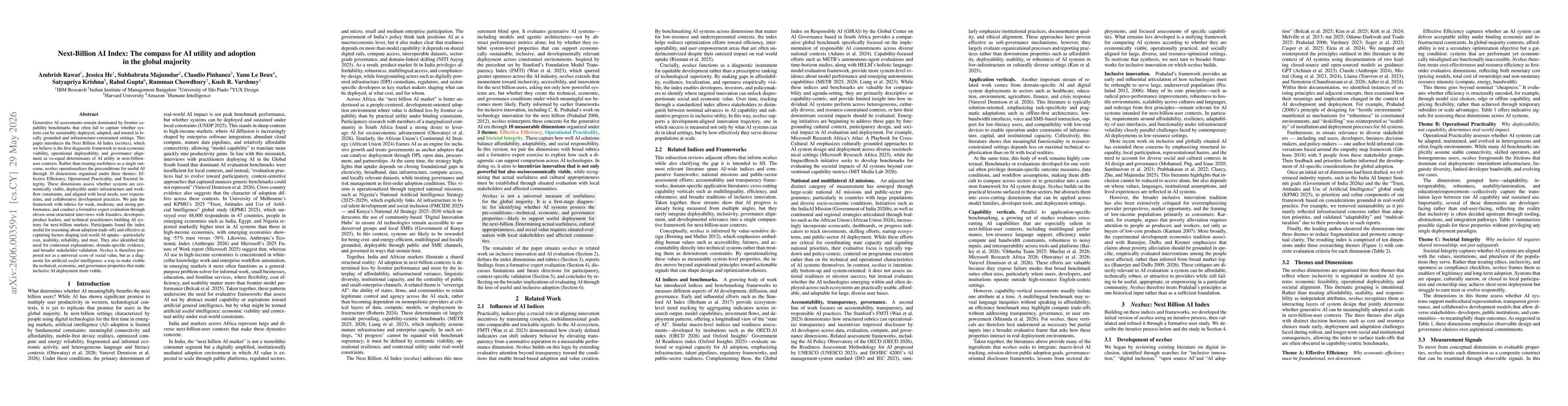 Thumbnail for Next-Billion AI Index: The compass for AI utility and adoption in the global majority
