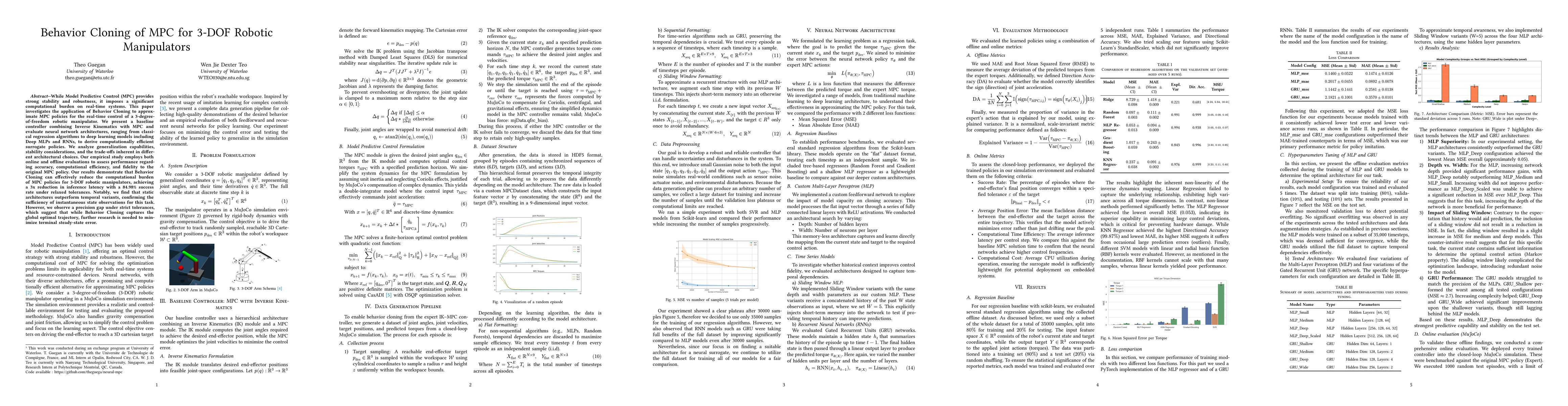 Thumbnail for Behavior Cloning of MPC for 3-DOF Robotic Manipulators