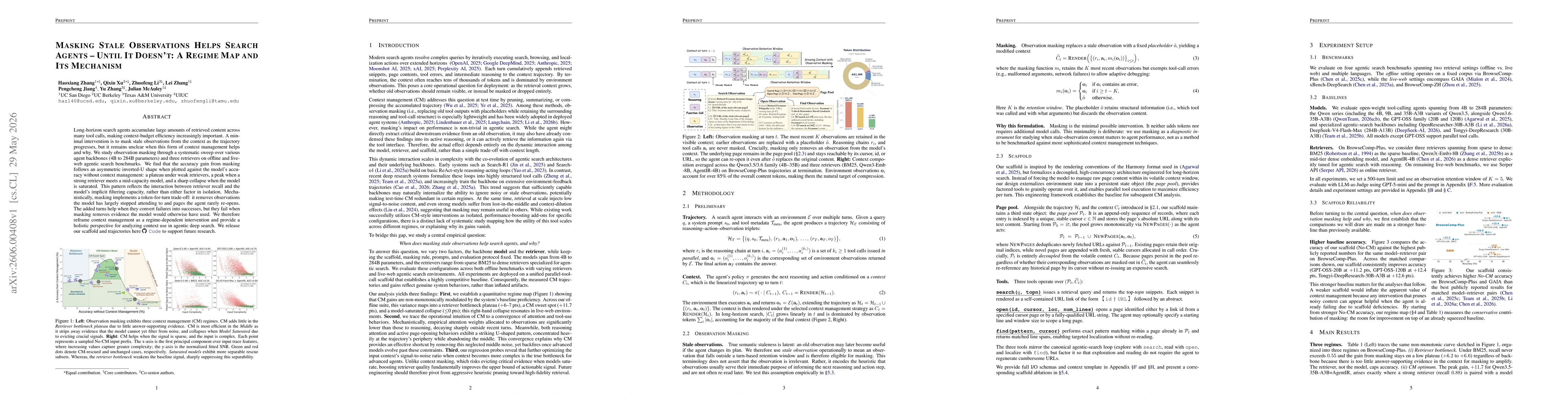 Thumbnail for Masking Stale Observations Helps Search Agents -- Until It Doesn't: A Regime Map and Its Mechanism
