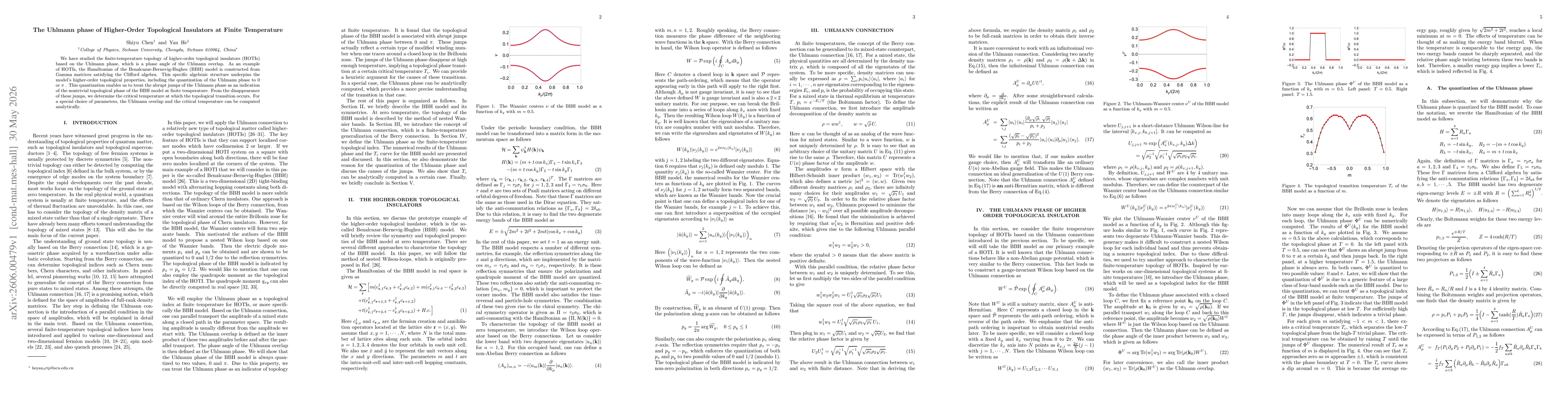 Thumbnail for The Uhlmann phase of Higher-Order Topological Insulators at Finite Temperature