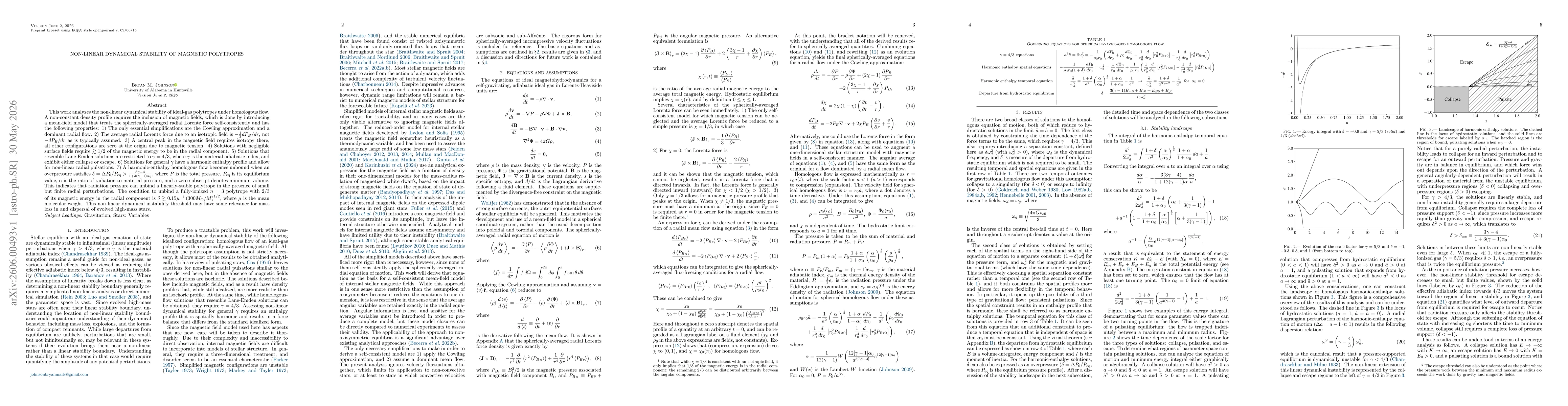 Thumbnail for Non-linear Dynamical Stability of Magnetic Polytropes