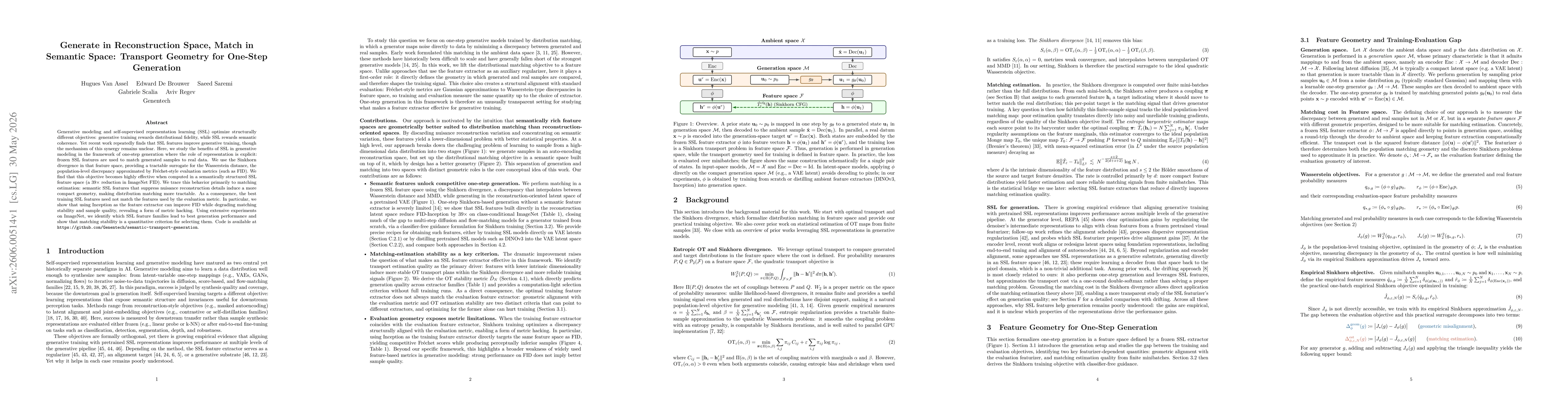 Thumbnail for Generate in Reconstruction Space, Match in Semantic Space: Transport Geometry for One-Step Generation