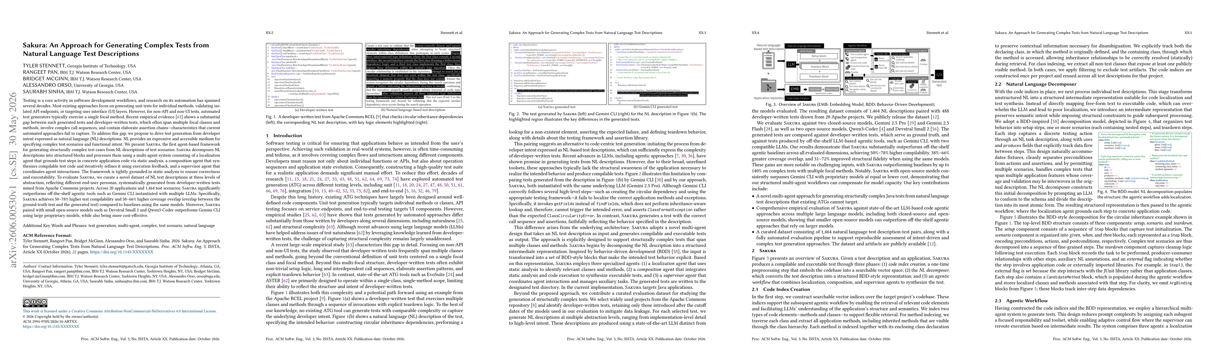 Thumbnail for Sakura: An Approach for Generating Complex Tests from Natural Language Test Descriptions
