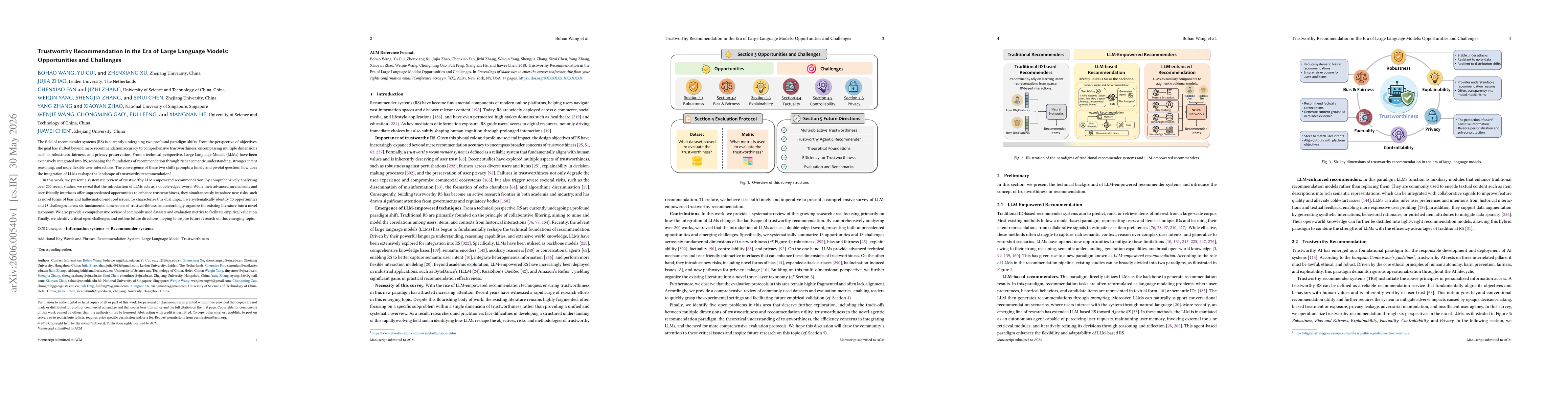 Thumbnail for Trustworthy Recommendation in the Era of Large Language Models: Opportunities and Challenges