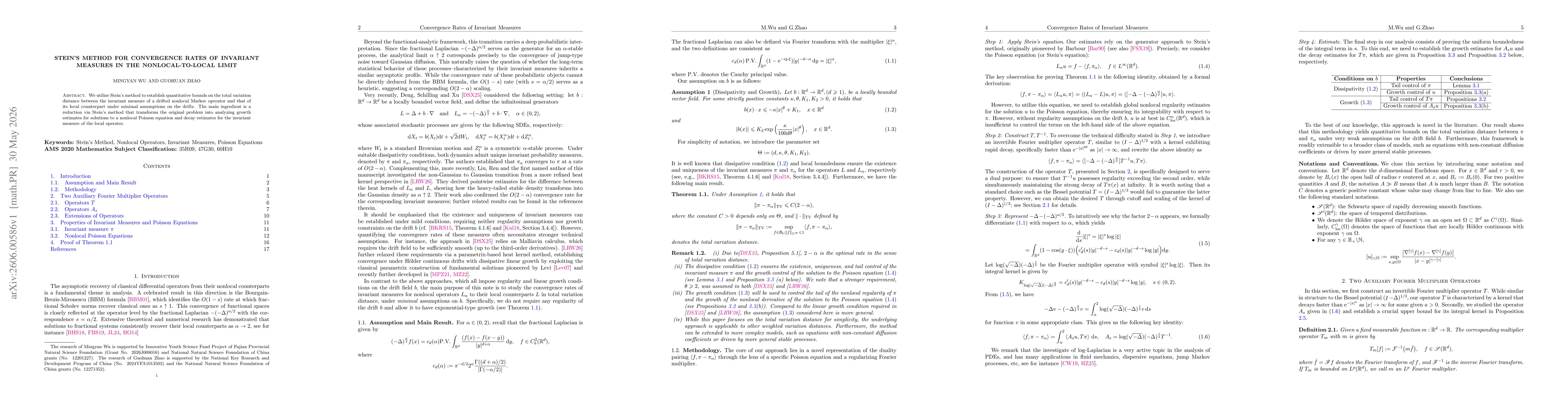 Thumbnail for Stein's Method for Convergence Rates of Invariant Measures in the Nonlocal-to-Local Limit