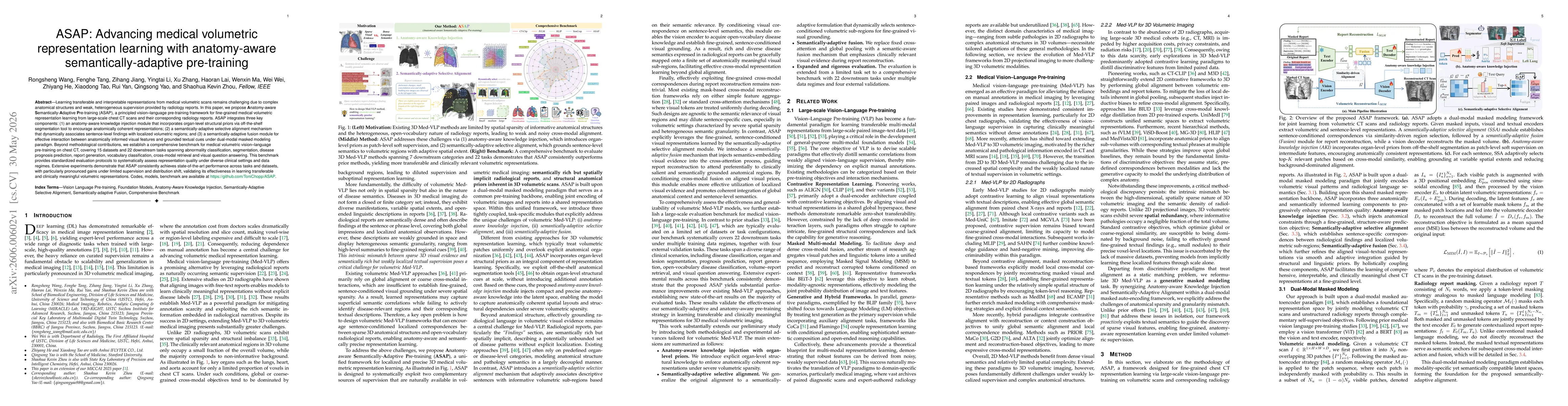 Thumbnail for ASAP: Advancing Medical Volumetric Representation Learning with Anatomy-aware Semantically-adaptive Pre-training