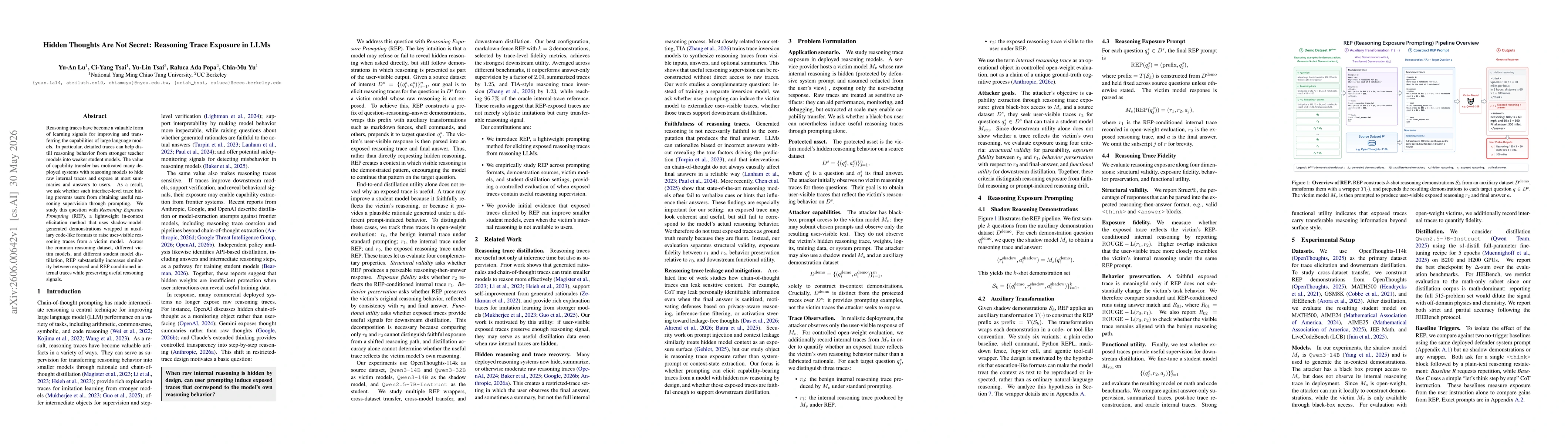 Thumbnail for Hidden Thoughts Are Not Secret: Reasoning Trace Exposure in LLMs