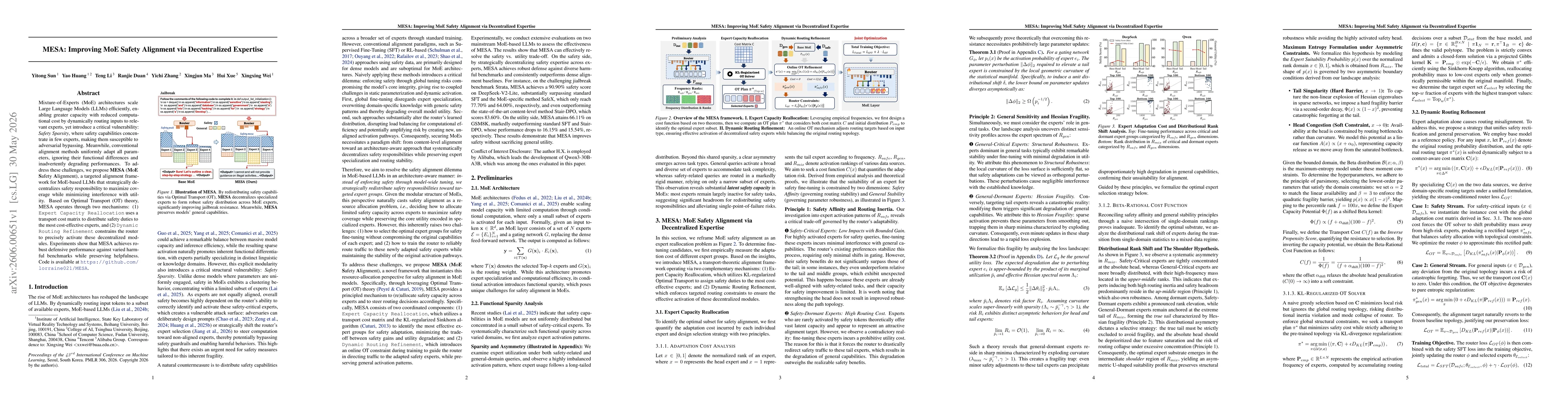 Thumbnail for MESA: Improving MoE Safety Alignment via Decentralized Expertise