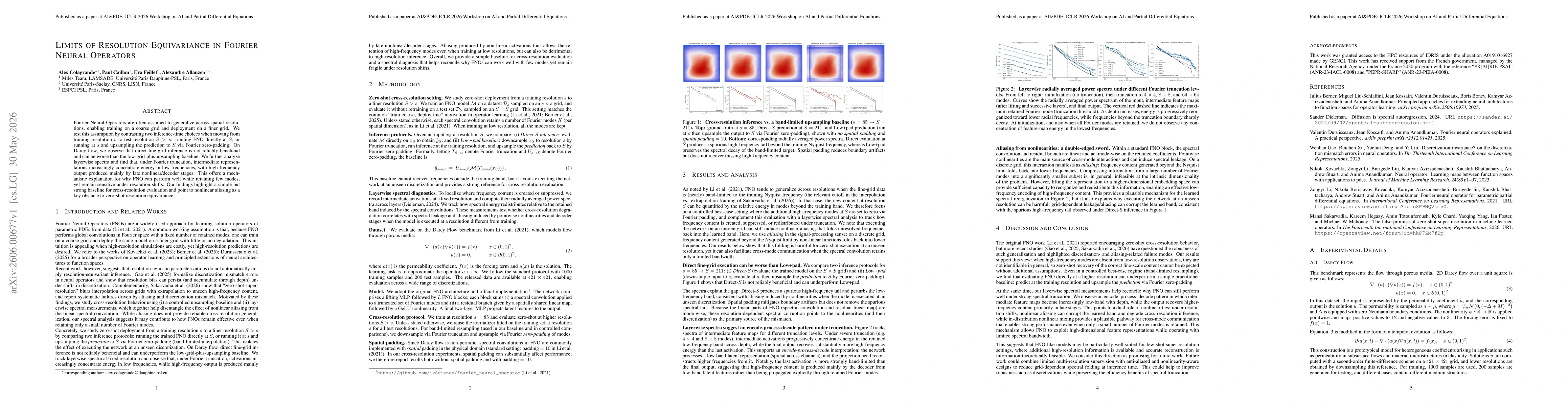 Thumbnail for Limits of Resolution Equivariance in Fourier Neural Operators