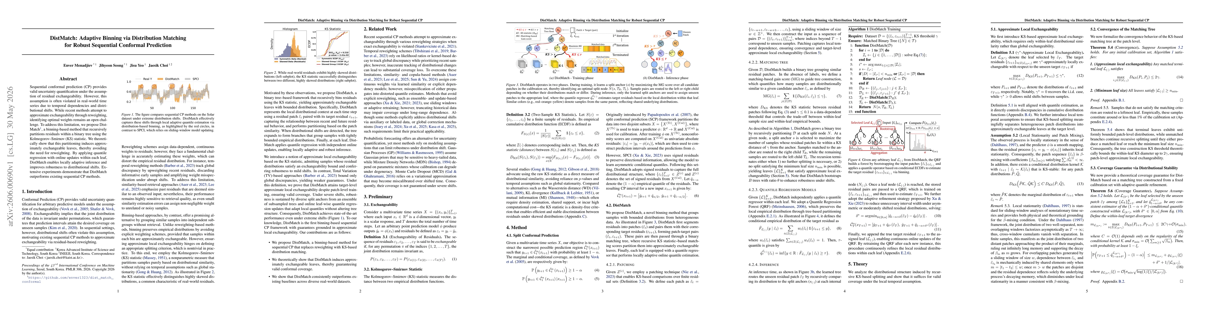 Thumbnail for DistMatch: Adaptive Binning via Distribution Matching for Robust Sequential Conformal Prediction