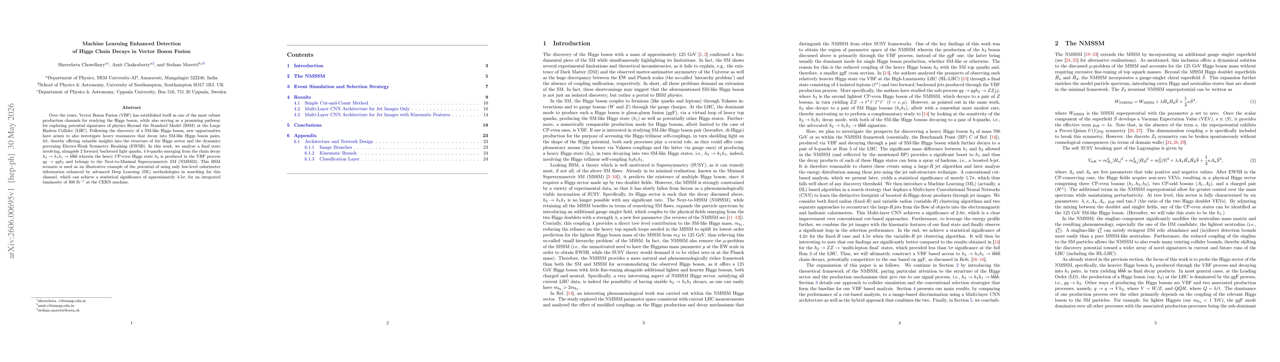 Thumbnail for Machine Learning Enhanced Detection of Higgs Chain Decays in Vector Boson Fusion