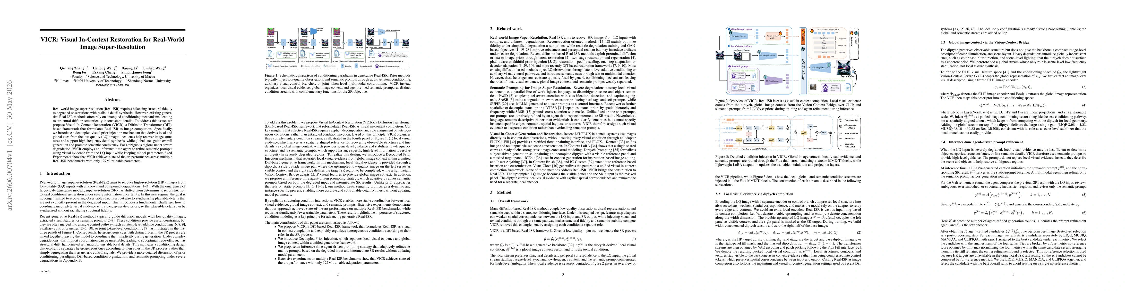 Thumbnail for VICR: Visual In-Context Restoration for Real-World Image Super-Resolution
