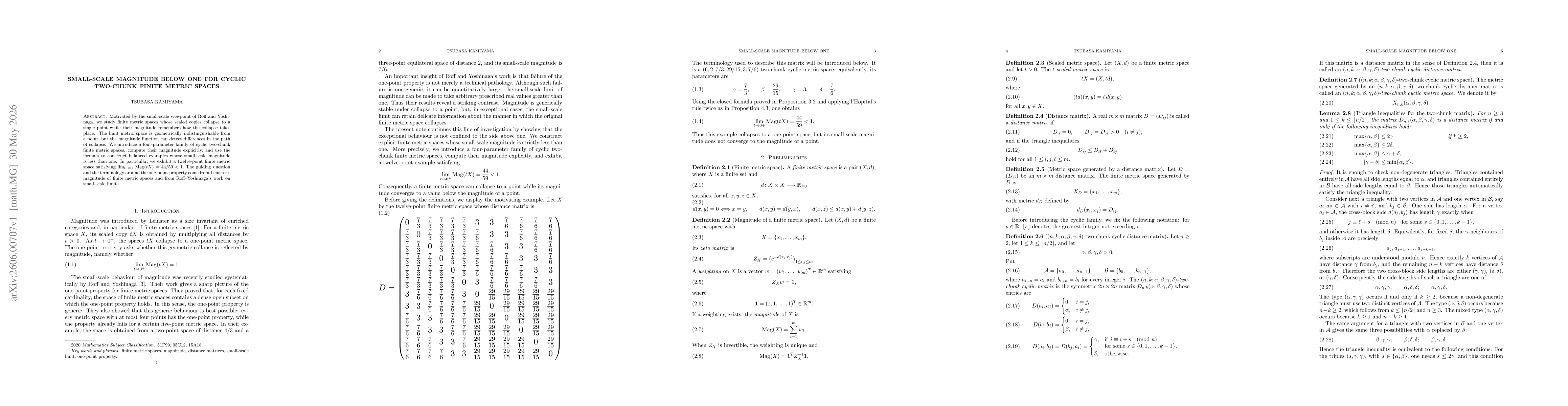 Thumbnail for Small-Scale Magnitude Below One for Cyclic Two-Chunk Finite Metric Spaces