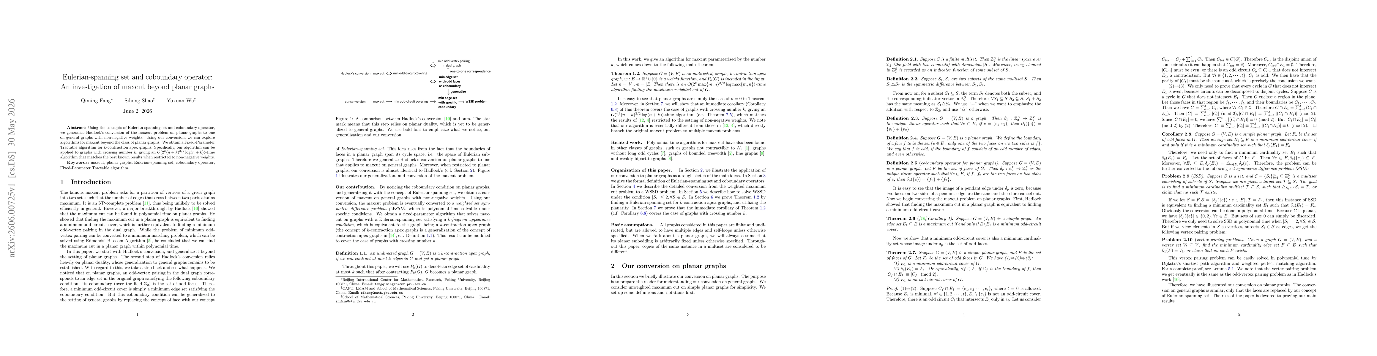 Thumbnail for Eulerian-spanning set and coboundary operator: An investigation of maxcut beyond planar graphs