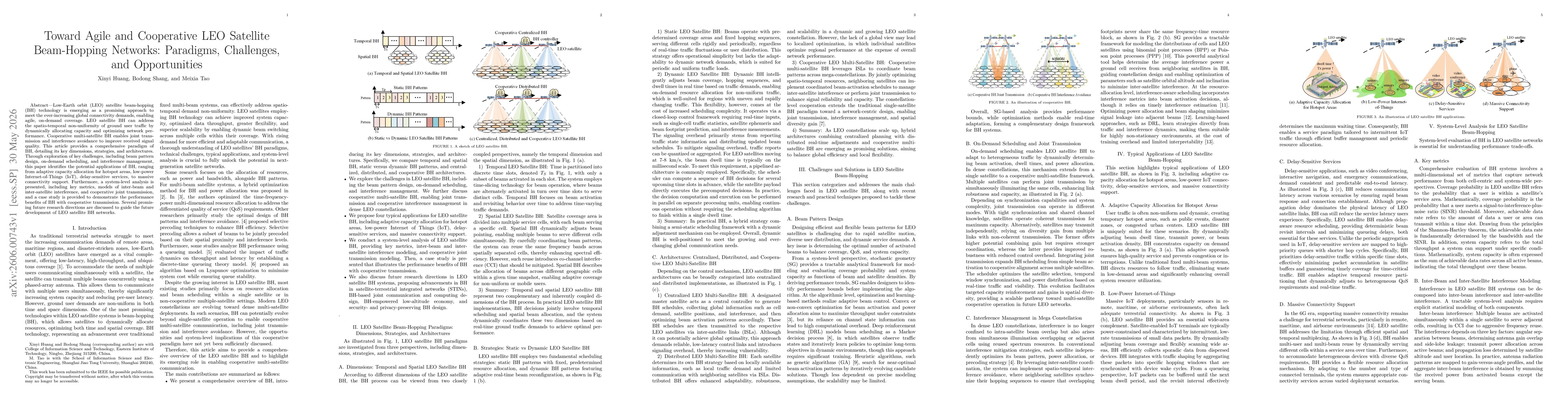 Thumbnail for Toward Agile and Cooperative LEO Satellite Beam-Hopping Networks: Paradigms, Challenges, and Opportunities