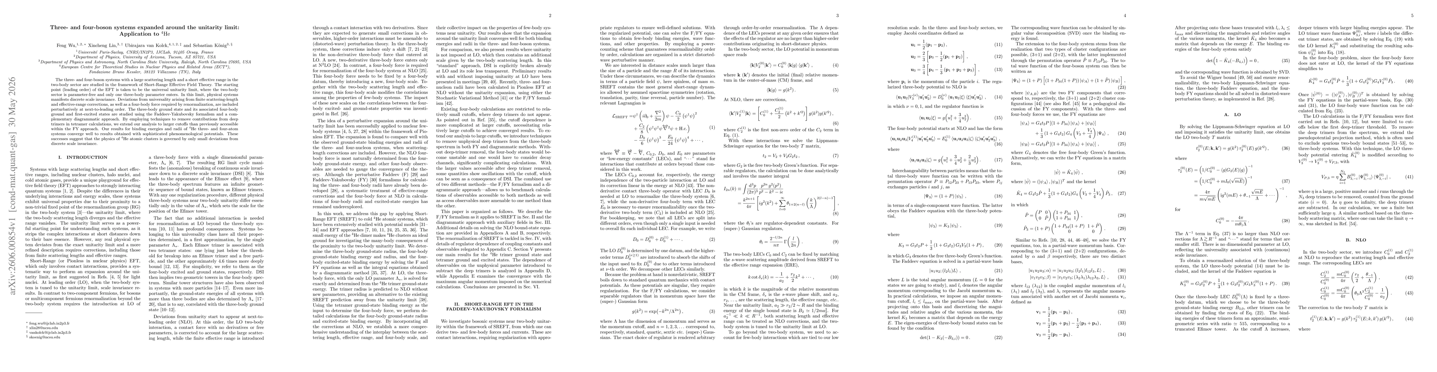 Thumbnail for Three- and four-boson systems expanded around the unitarity limit: Application to $^4$He