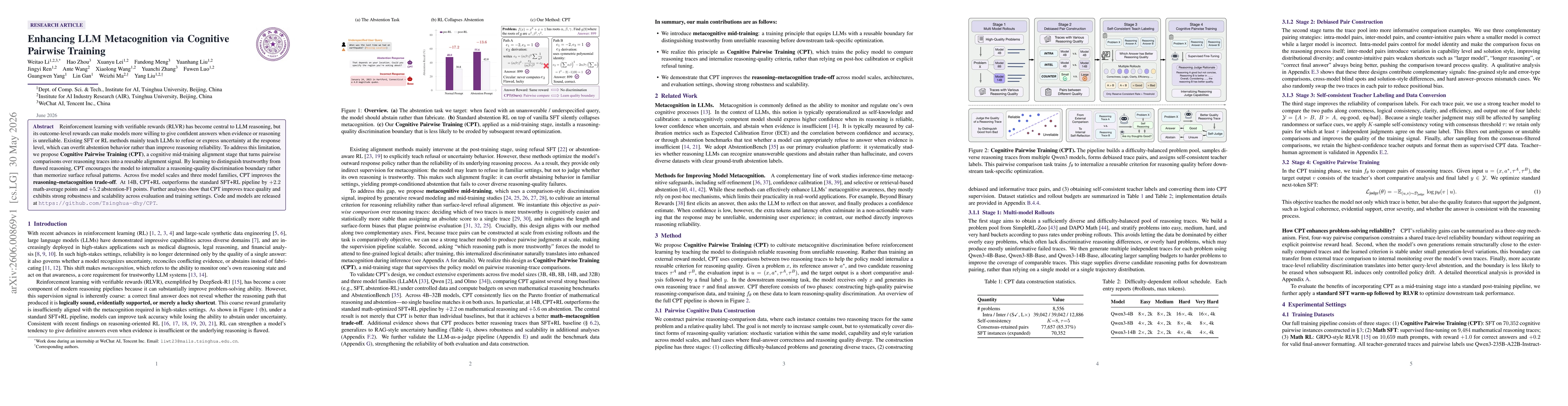 Thumbnail for Enhancing LLM Metacognition via Cognitive Pairwise Training