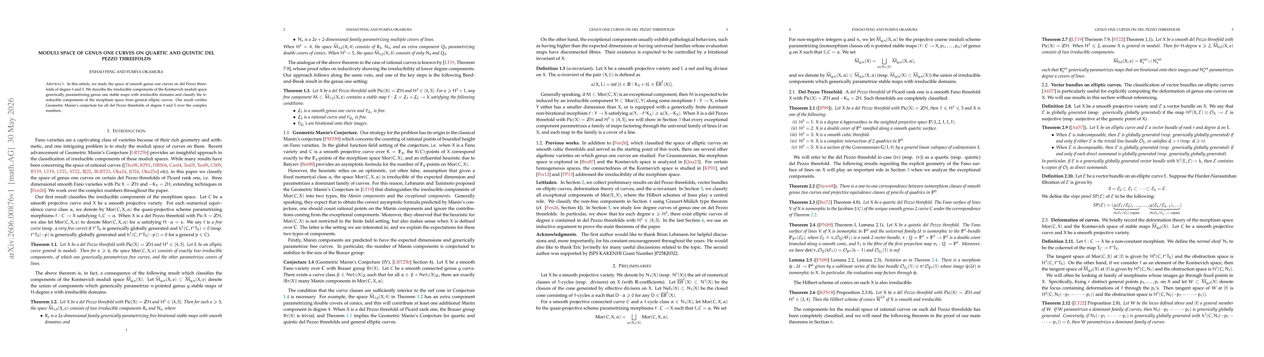 Thumbnail for Moduli space of genus one curves on quartic and quintic del Pezzo threefolds