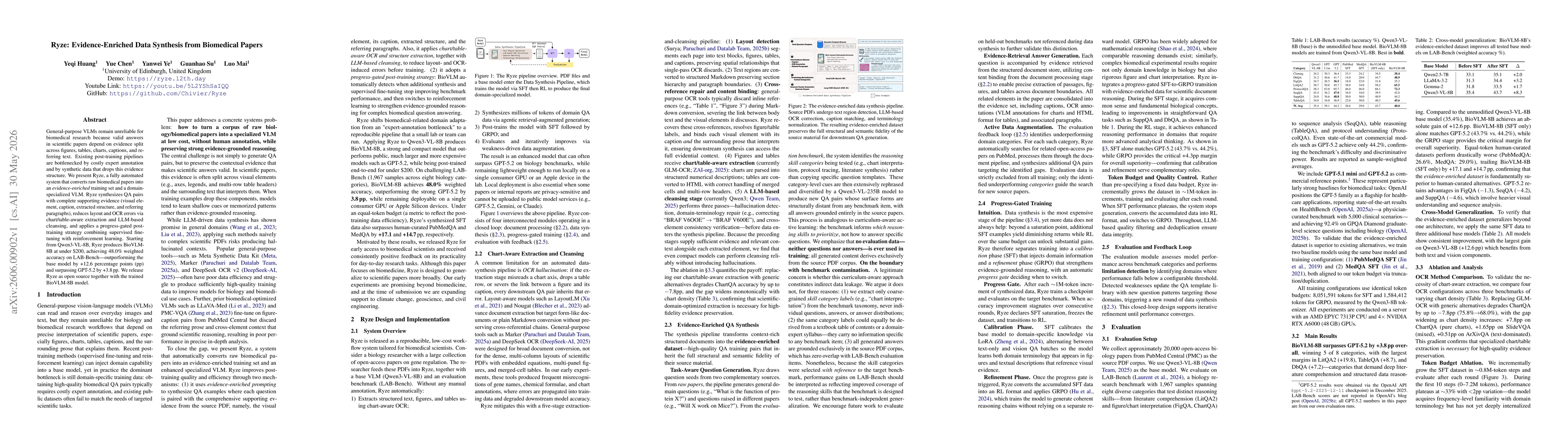 Thumbnail for Ryze: Evidence-Enriched Data Synthesis from Biomedical Papers