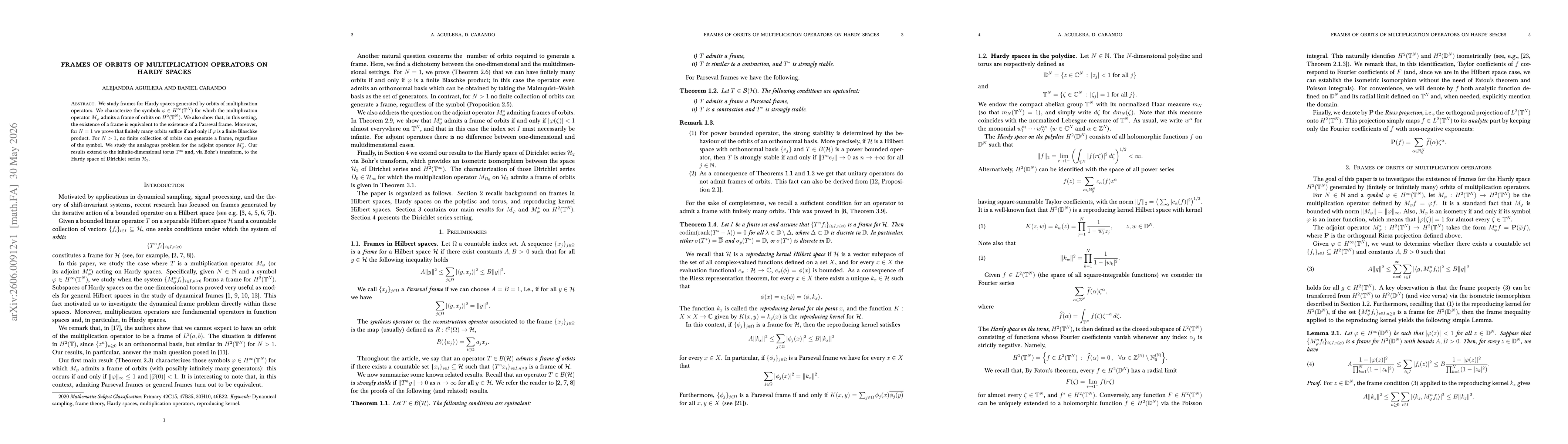 Thumbnail for Frames of orbits of multiplication operators on Hardy spaces