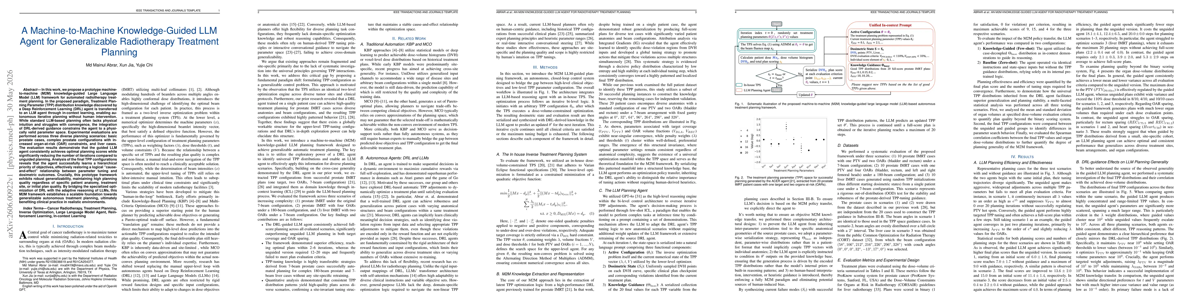 Thumbnail for A Machine-to-Machine Knowledge-Guided LLM Agent for Generalizable Radiotherapy Treatment Planning