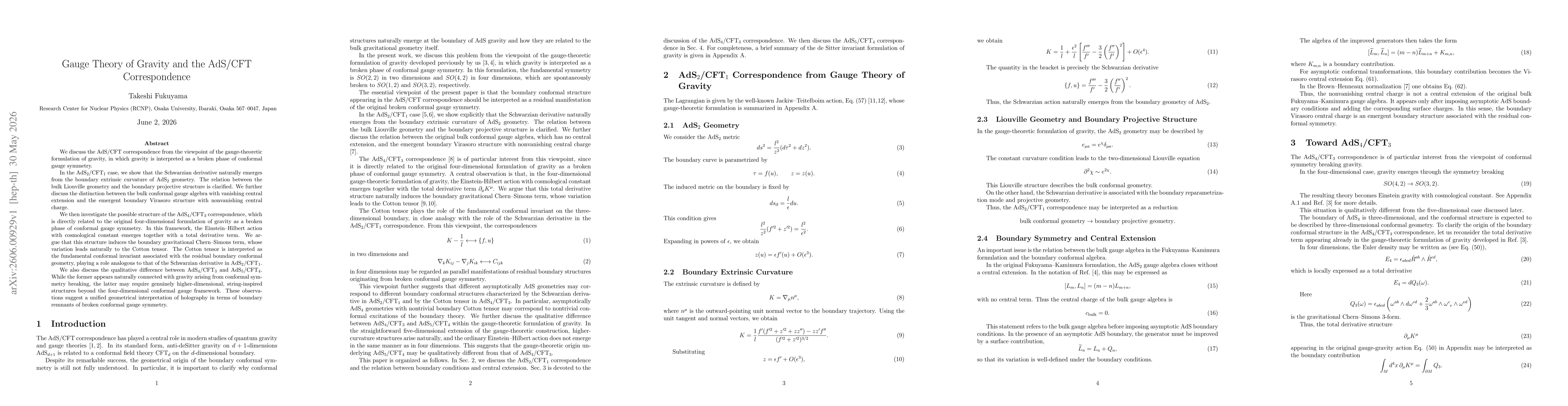 Thumbnail for Gauge Theory of Gravity and the AdS/CFT Correspondence