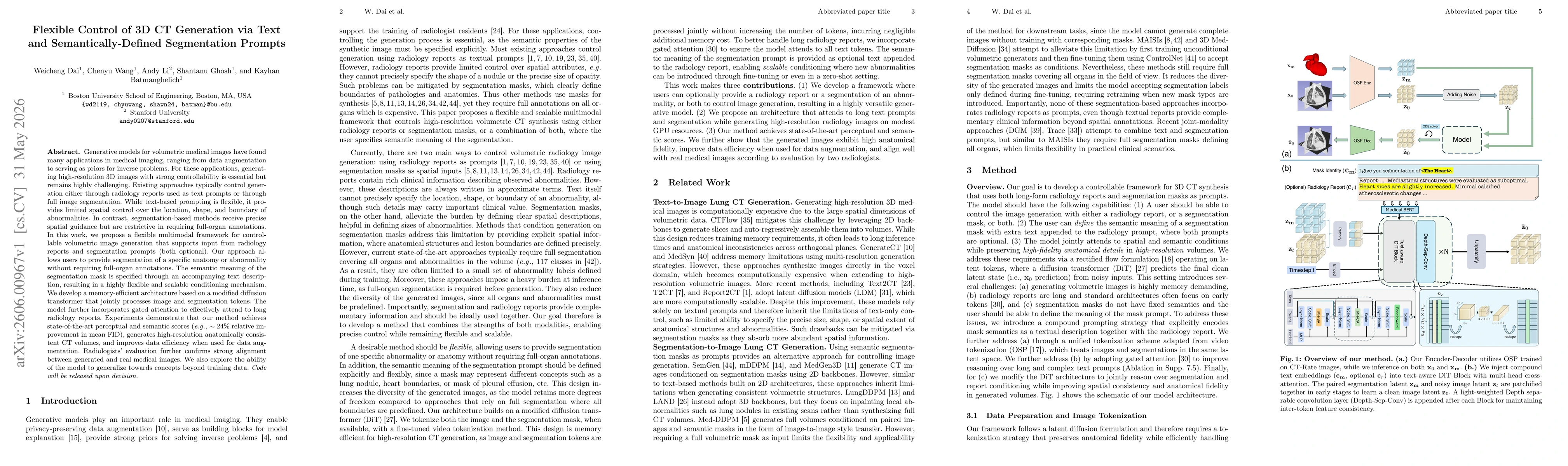 Thumbnail for Flexible Control of 3D CT Generation via Text and Semantically-Defined Segmentation Prompts