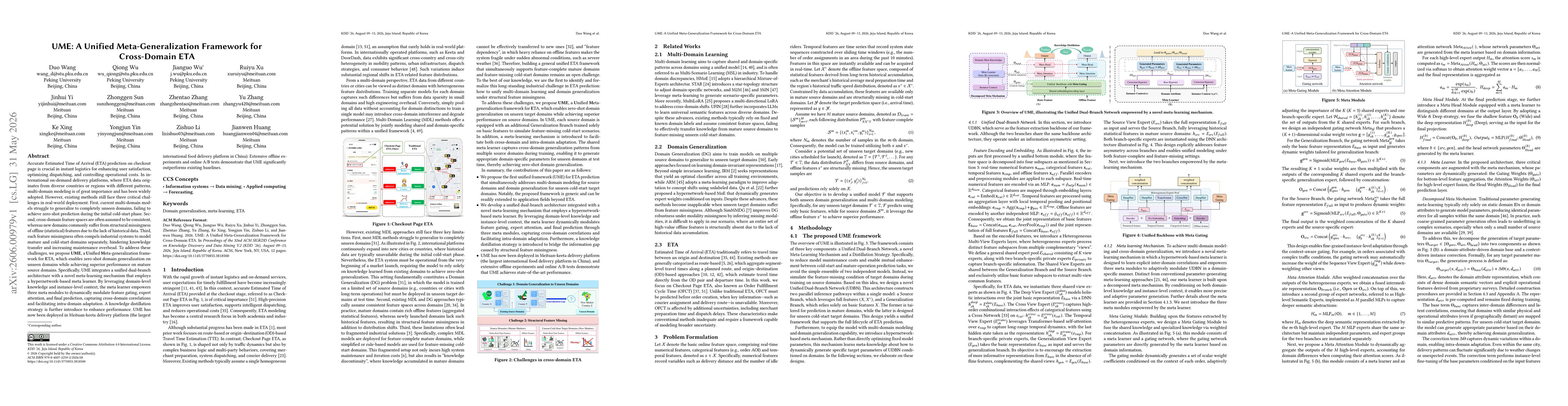 Thumbnail for UME: A Unified Meta-Generalization Framework for Cross-Domain ETA