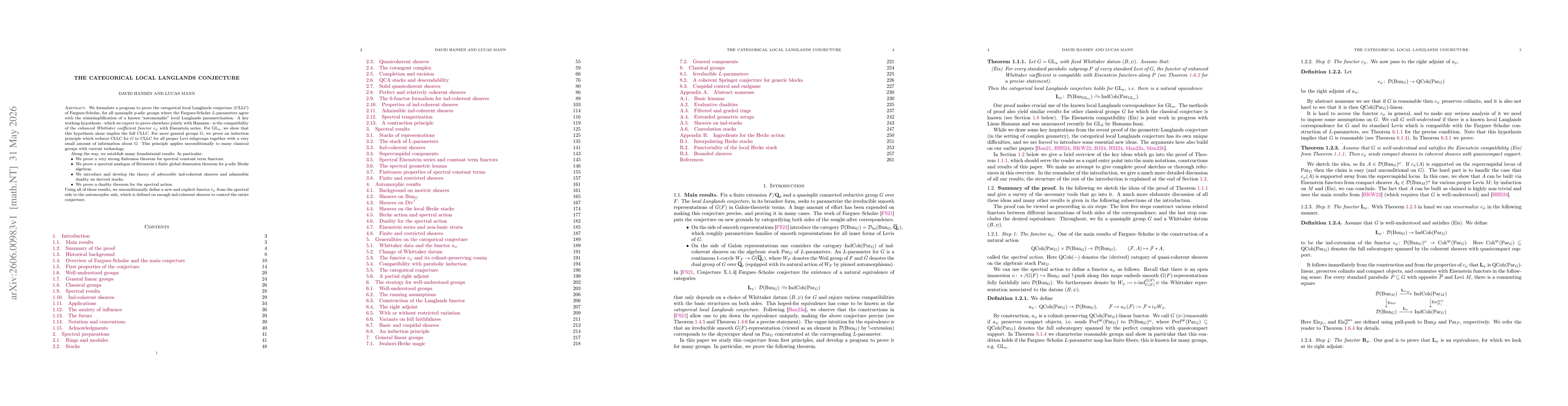 Thumbnail for The categorical local Langlands conjecture