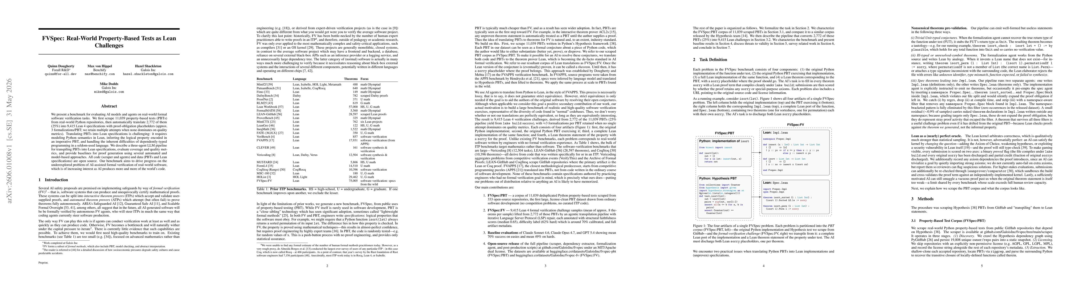 Thumbnail for FVSpec: Real-World Property-Based Tests as Lean Challenges