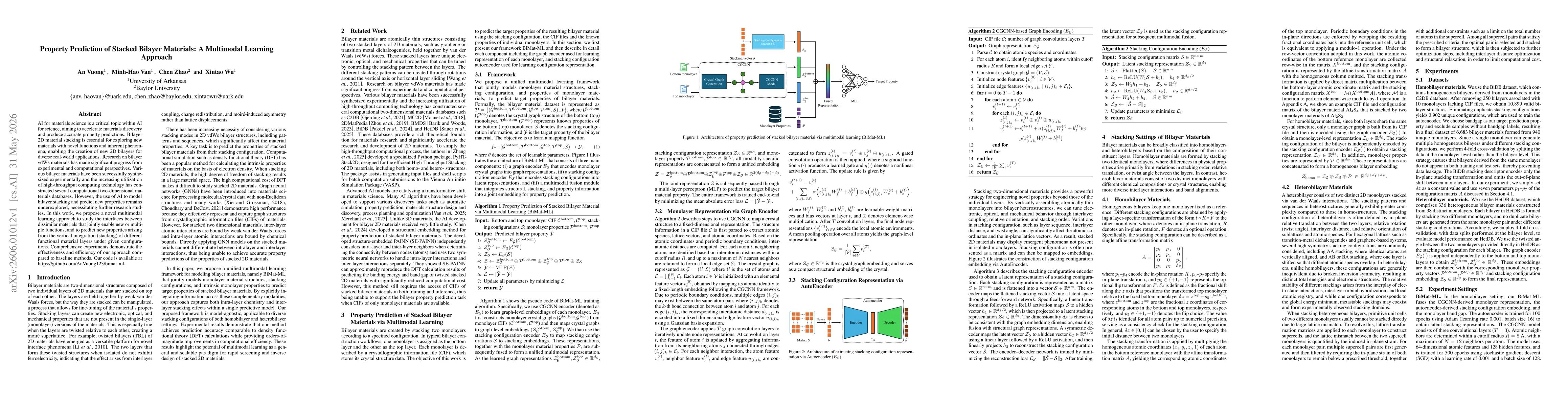 Thumbnail for Property Prediction of Stacked Bilayer Materials: A Multimodal Learning Approach