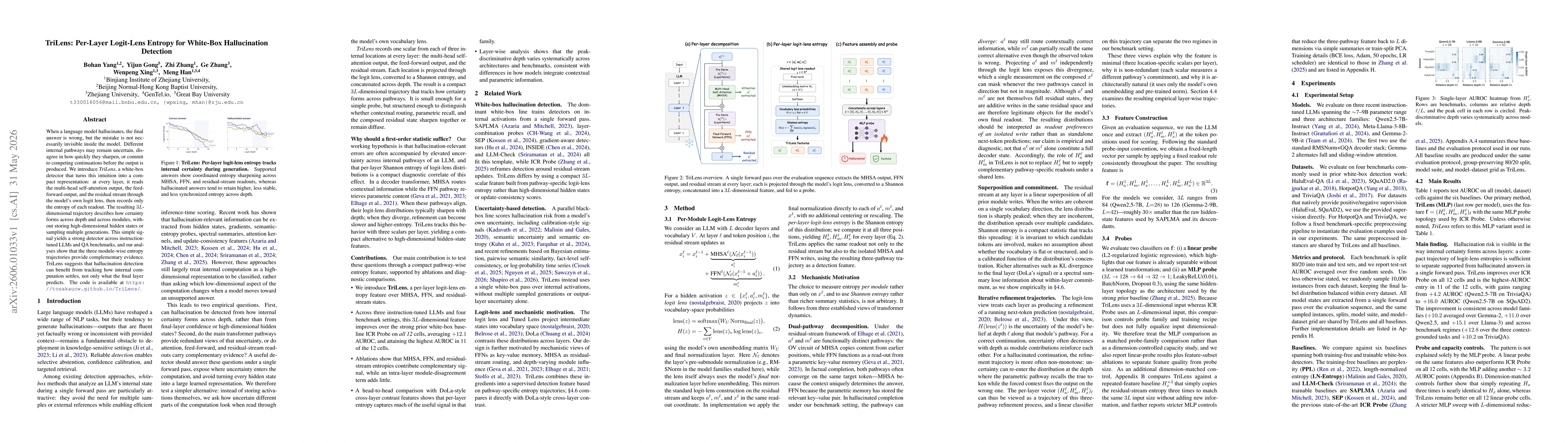 Thumbnail for TriLens: Per-Layer Logit-Lens Entropy for White-Box Hallucination Detection