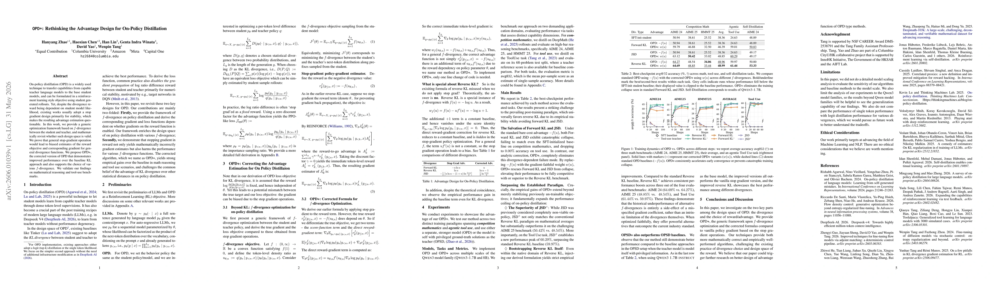 Thumbnail for OPD+: Rethinking the Advantage Design for On-Policy Distillation