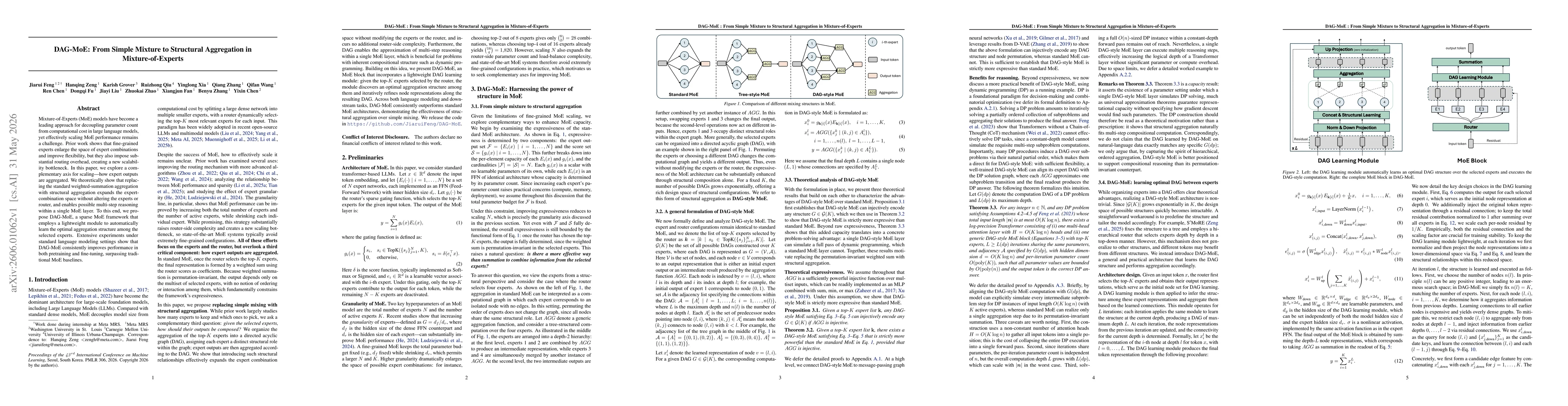 Thumbnail for DAG-MoE: From Simple Mixture to Structural Aggregation in Mixture-of-Experts