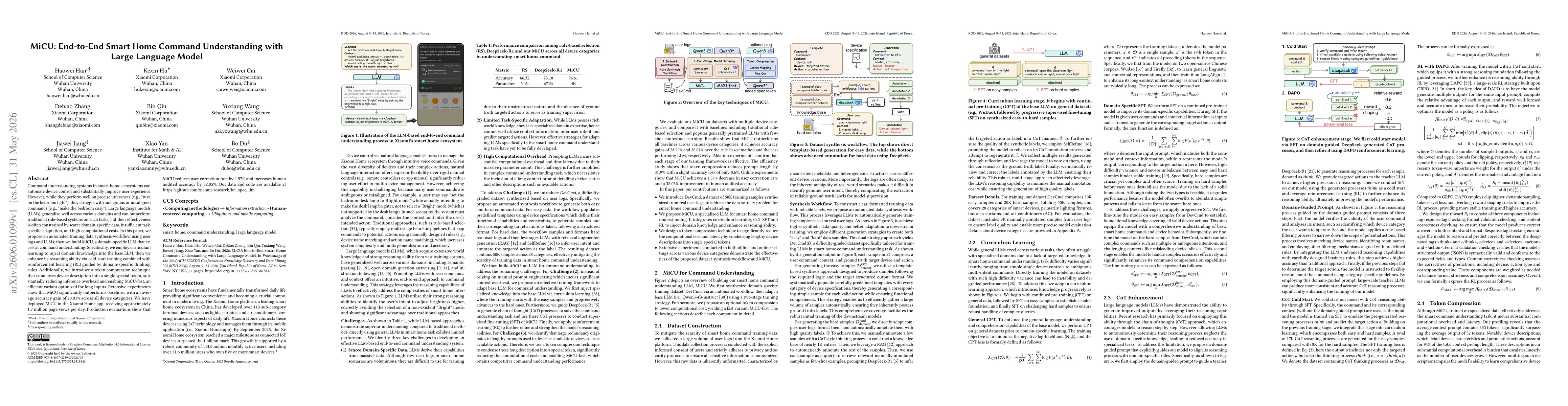 Thumbnail for MiCU: End-to-End Smart Home Command Understanding with Large Language Model