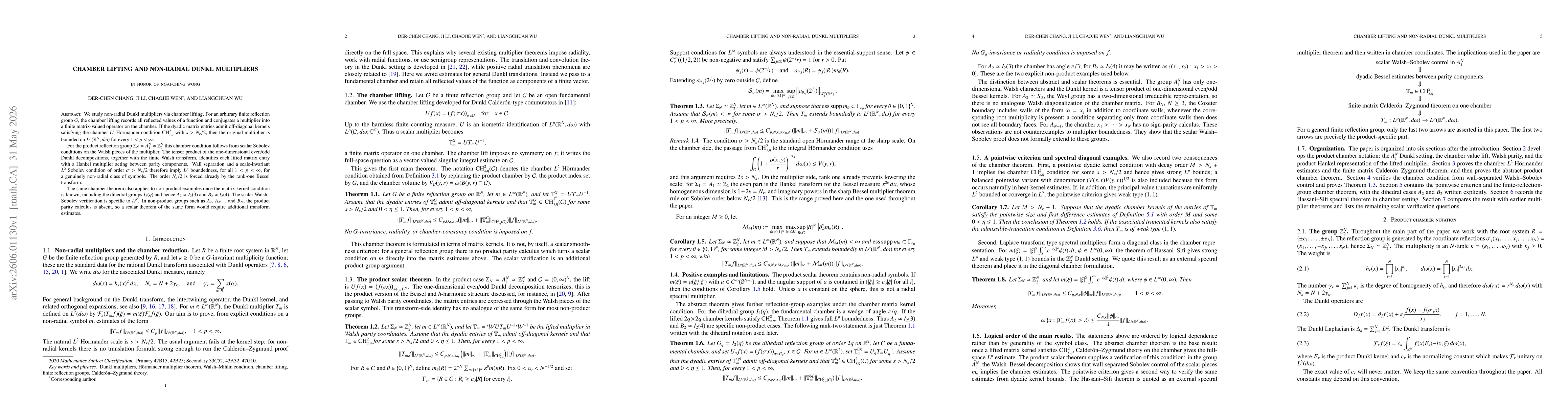 Thumbnail for Chamber lifting and non-radial Dunkl multipliers