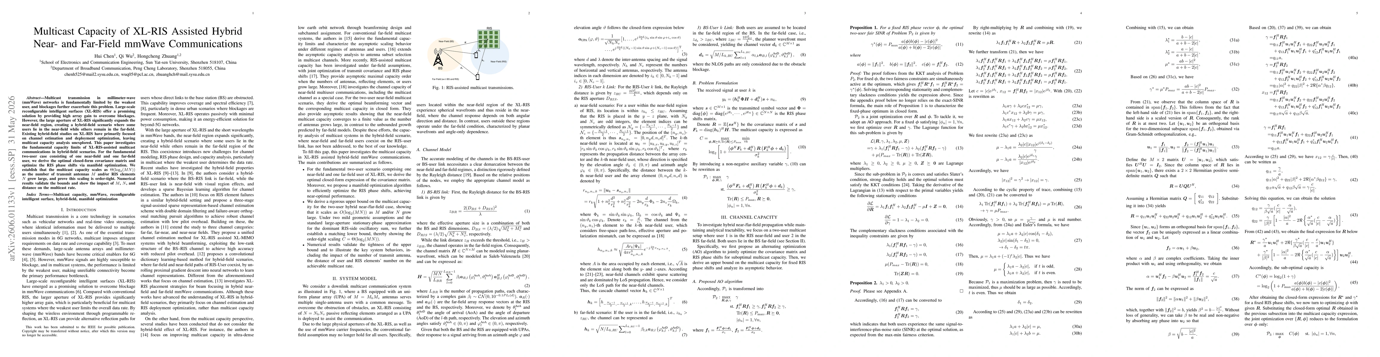 Thumbnail for Multicast Capacity of XL-RIS Assisted Hybrid Near- and Far-Field mmWave Communications