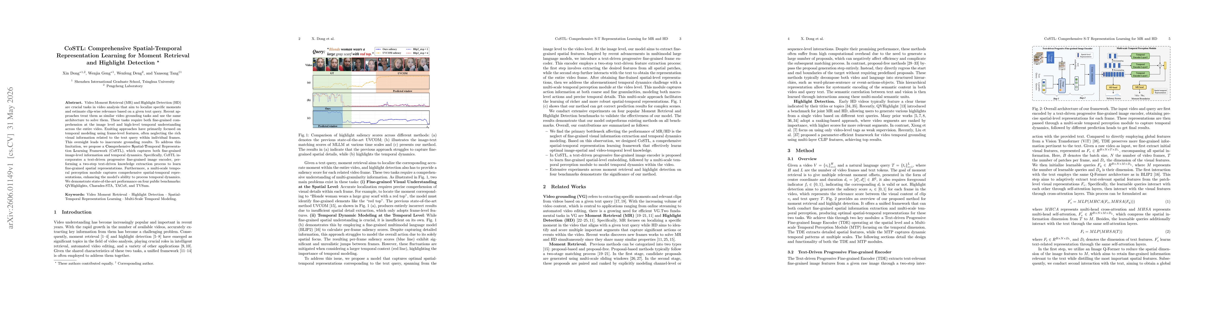 Thumbnail for CoSTL: Comprehensive Spatial-Temporal Representation Learning for Moment Retrieval and Highlight Detection