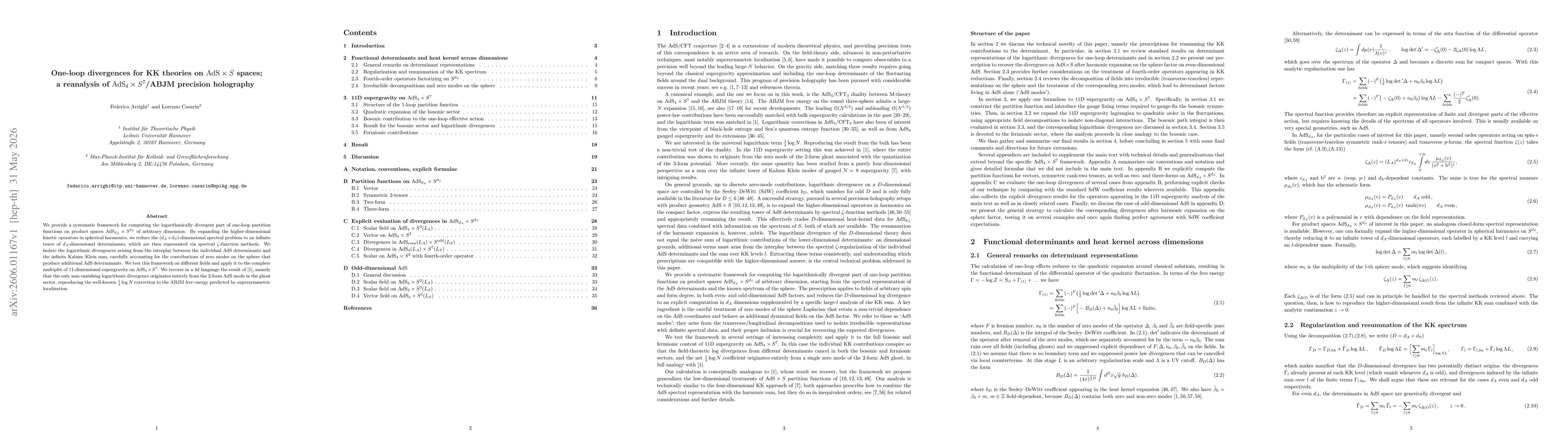 Thumbnail for One-loop divergences for KK theories on $\mathrm{AdS}\times S$ spaces; a reanalysis of $\mathrm{AdS}_4 \times S^7$ /ABJM precision holography