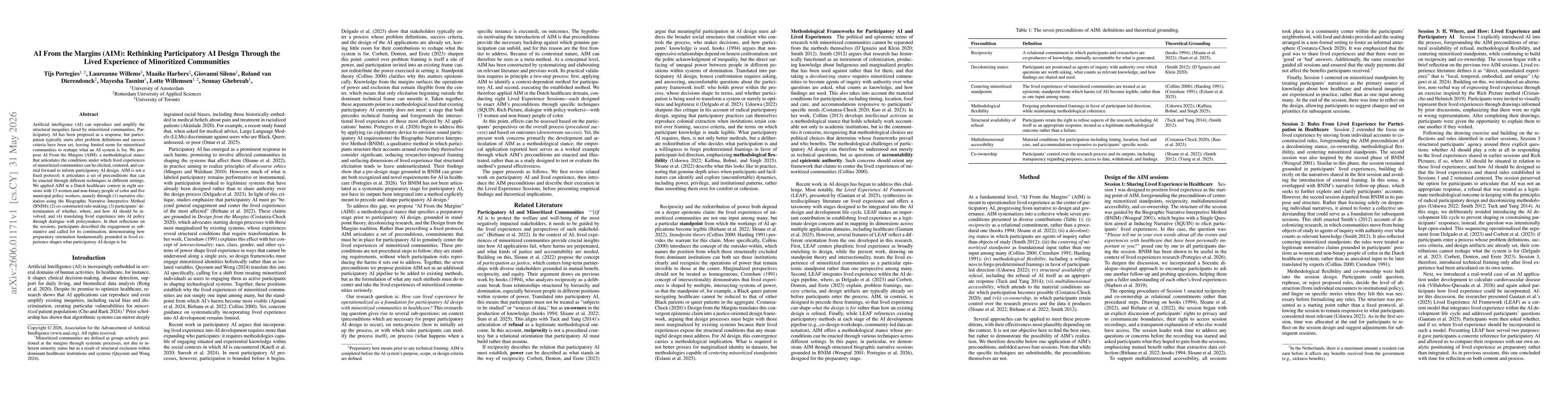 Thumbnail for AI From the Margins (AIM): Rethinking Participatory AI Design Through the Lived Experience of Minoritized Communities